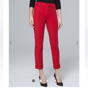 White House Black Market Red Ankle Pants